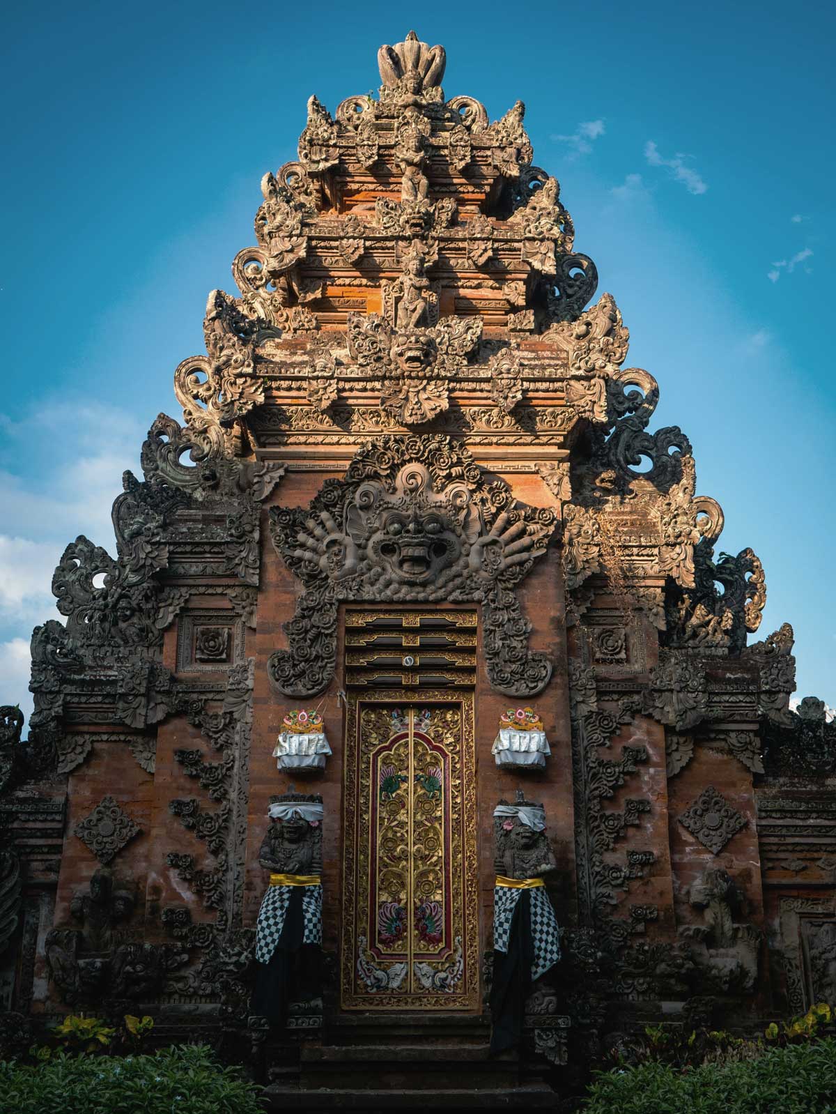 Carved Balinese stone gateway