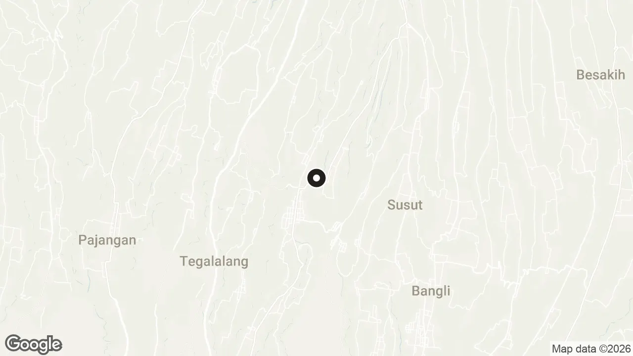Map of the stops for Tirta Empul
