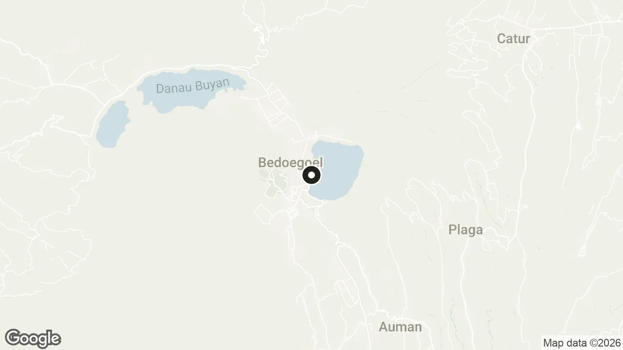 Map of the stops for Ulun Danu Beratan